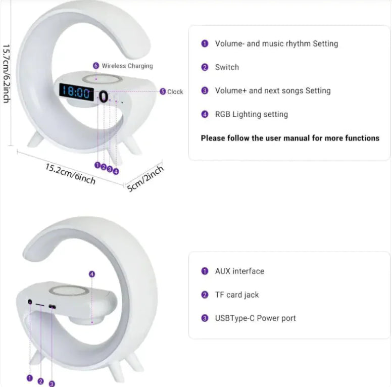 Lámpara Inteligente 3-en-1 con Altavoz Bluetooth