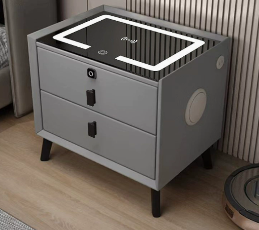 Mesa de Noche Inteligente Multifuncional - Madera Premium